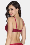 Zivame Padded Non Wired 3/4Th Coverage T-Shirt Bra - Beet Red — thumbnail 3